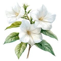 Obraz premium Stephanotis Flower, watercolor painting vector, isolated on a white background.