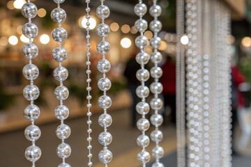 pearl necklace on black background