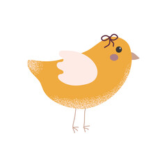 Easter chicken in texture style. For poster, card, planner, scrapbooking, stickers. vector