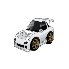 Chibi Car, Sport Car Vector Illustration