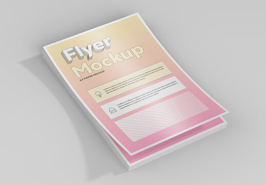 A4 Paper Flyer Mockup