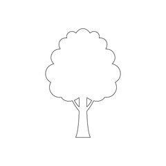 Simple tree outline vector flat illustration design. Tree line icon. Tree line outline.