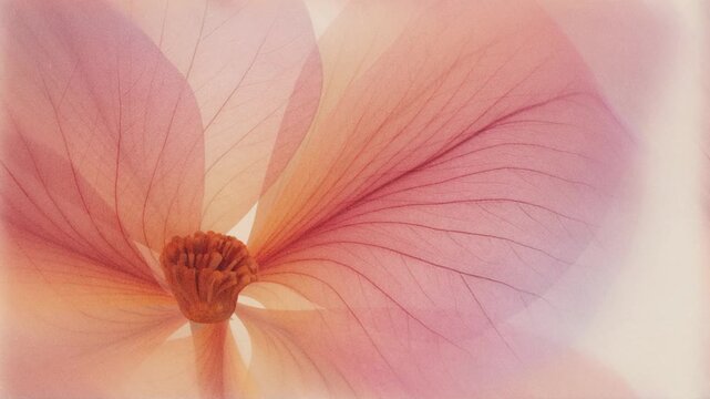 Dreamy 4K macro of delicate pink flower gently swaying in soft pastel light