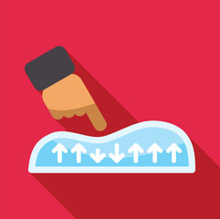 Hand pressing down on a flexible material illustrating the properties of memory foam