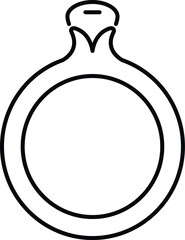 Stylized pomegranate fruit outline creating a minimalist vector icon