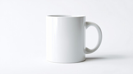 Fototapeta premium Blank white ceramic coffee mug isolated on white background