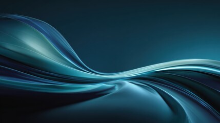 Naklejka premium A stunning abstract rendering of teal waves against a dark background.