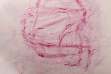 Abstract artwork featuring pink crayon strokes. A textured design showcasing delicate lines and a sense of mov © vegefox.com