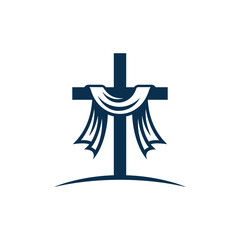 Fototapeta premium Christian Cross Draped Cloth Icon