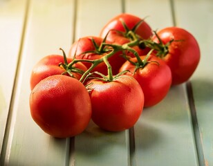 ripe red tomatoes on the vine ready for harvest bursting with fresh garden flavor