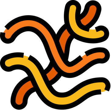Tangled filaria worms representing parasitic infection icon