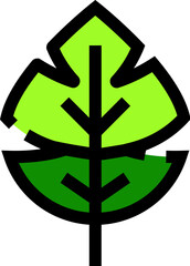 Green leaf icon representing nature and ecology
