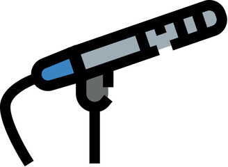 Boom shotgun microphone capturing audio sound recording icon