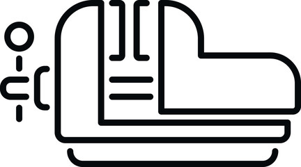 Industrial bench vise clamping object line icon representing workshop equipment