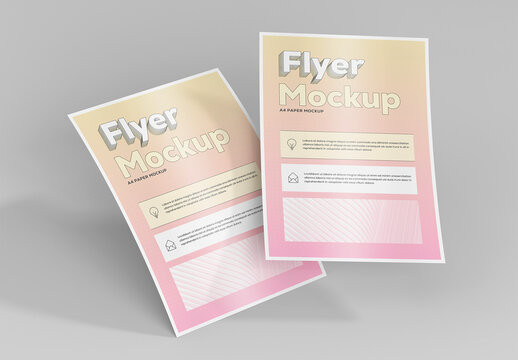 A4 Paper Flyer Mockup