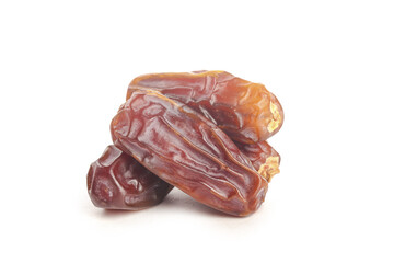 Dried Dates Fruit Isolated on White Background - Sweet Natural Organic Snack