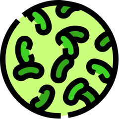 Bacteria microbes growing in petri dish icon