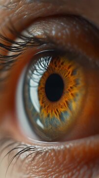 Human eye iris opening pupil extreme close up slow motion 60fps 4k