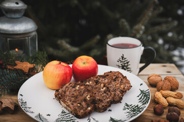a homemade apple bread, a traditionale austrian speciality at the christmas time