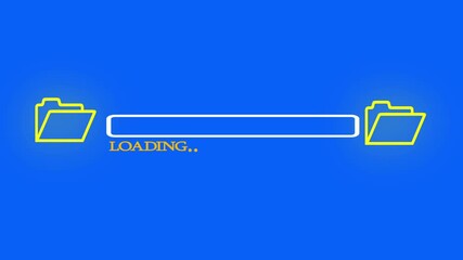 Two folders file transfer animation seamless loop. Suitable for business, data management, and document related concepts. Document transferring between two folders.