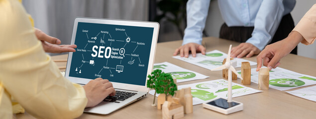 SEO search engine optimization for brisk e-commerce and online retail business showing on computer screen