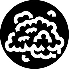 Abstract brain structure forming a connected cloud concept