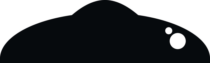 Blob monster peeking up featuring a simple black and white design