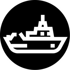 Obraz premium Warship icon vector graphic presenting military navy vessel