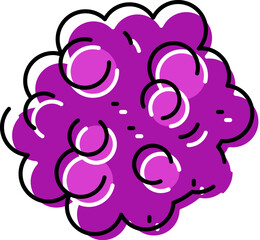 Ripe purple berry fruit flat color illustration