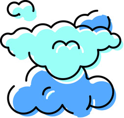 Cartoon cloud with outline showing weather concept