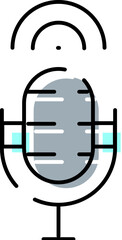 Microphone icon representing podcasting broadcast and audio recording