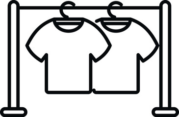 Two shirts hanging on a clothes rack, illustrating retail, fashion, and wardrobe