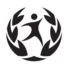 Football Player Dynamic Kick Silhouette Logo