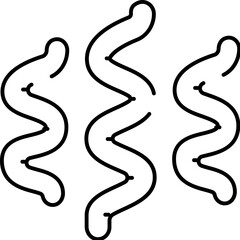 Spirillum bacteria prokaryote microorganisms line art icon
