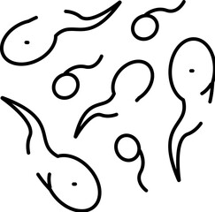 Obraz premium Abstract line drawing representing sperm or tadpoles swimming