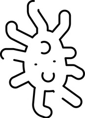 Obraz premium Cute smiling germ virus bacteria line drawing