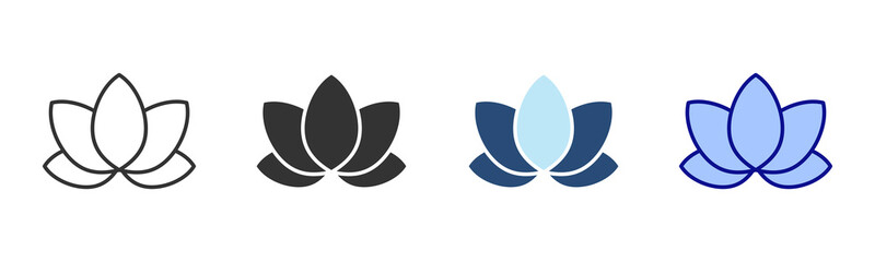 Meditation Icon Set. Designed In Multi Style