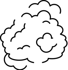 Human brain outline icon representing thought and intelligence