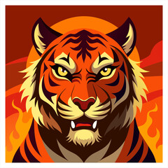 tiger head vector illustration