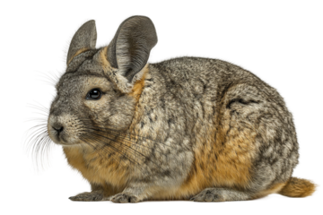 Viscacha in rocky habitat isolated on transparent background