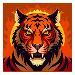 Obraz premium tiger head vector illustration