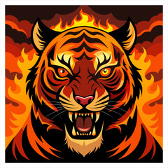 tiger head vector illustration