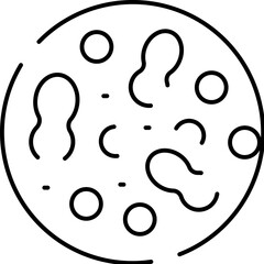 Round pizza line icon representing fast food