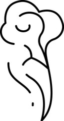 Woman dreaming concept with cloud and abstract line art