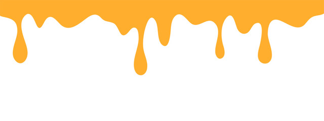 Top border of liquid drips, simulating paint, honey, or a sweet glaze vector illustration