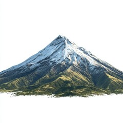 Majestic Mountain Peak: A stunning panorama of a snow-capped mountain, showcasing its imposing presence and the natural beauty of its surrounding landscape.