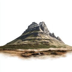 Majestic Mountain Vista: A solitary mountain, with rugged slopes and a hint of snow, stands proudly against a bright sky, exemplifying the awe-inspiring beauty of nature.