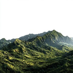 Majestic Mountains: An awe-inspiring view of the mountain range, with lush green slopes and valleys, under the expanse of the sky.