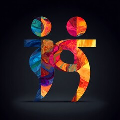 Abstract Relationship: A vibrant and emotive artwork portraying the abstract concept of a relationship through a striking, colorful, and unique artistic representation.