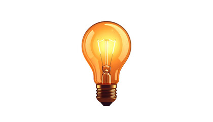 Glowing, stylized lightbulb, centered against a stark black background, showcasing illuminated filament
